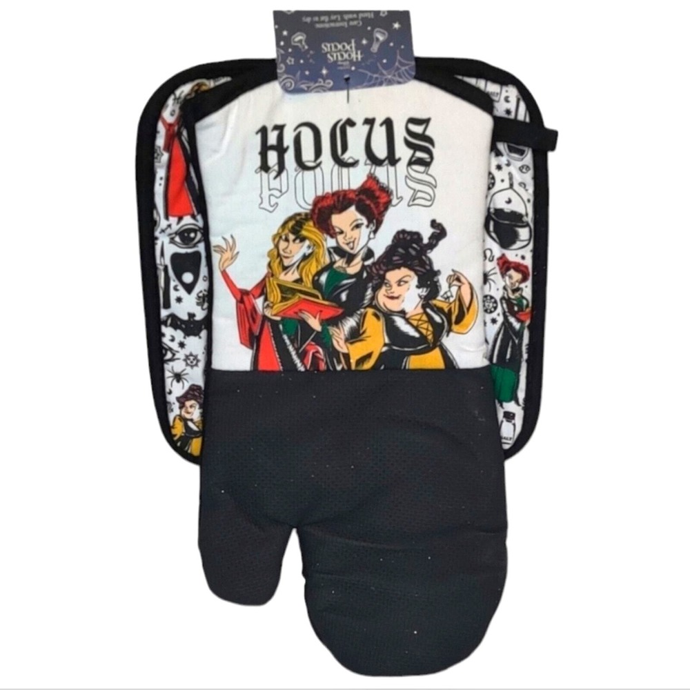 Disney Halloween Hocus Pocus‎ Sanderson Sister Kitchen Oven Mitt Potholder Set